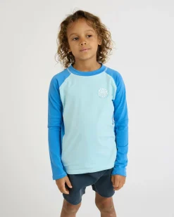 Rashies|Toddlers*Rip Curl Toddlers' Icons UV Brushed Long Sleeve Rash Vest Blue Gum