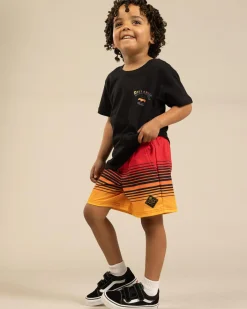 Toddlers|Shorts & Bottoms*Skylark Toddlers' Linear Elastic Waist Shorts Red/yellow/black