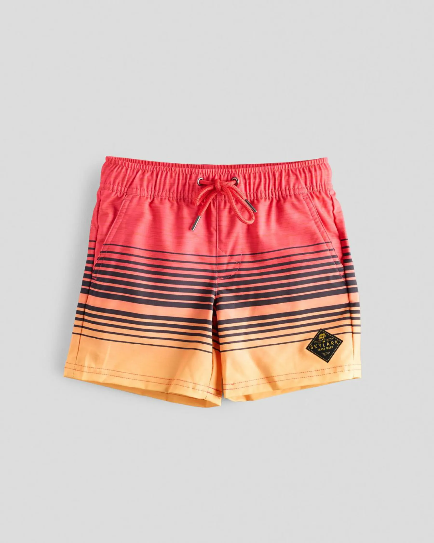 Toddlers|Shorts & Bottoms*Skylark Toddlers' Linear Elastic Waist Shorts Red/yellow/black