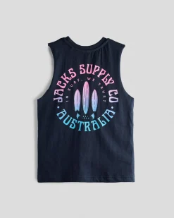 Toddlers|Tops & T-Shirts*Jacks Toddlers' Longboard Muscle Tank Navy