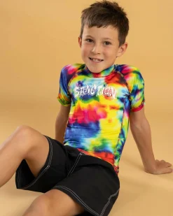 Rashies|Toddlers*Sanction Toddlers' Noise Short Sleeve Rash Vest Multi Tie Dye