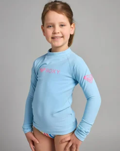 Rash Vests|Toddlers*Roxy Toddlers' Heater Long Sleeve Rash Vest Sky Blue