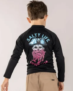 Rashies|Toddlers*Salty Life Toddlers' Sea Wolf Long Sleeve Rash Vest Black