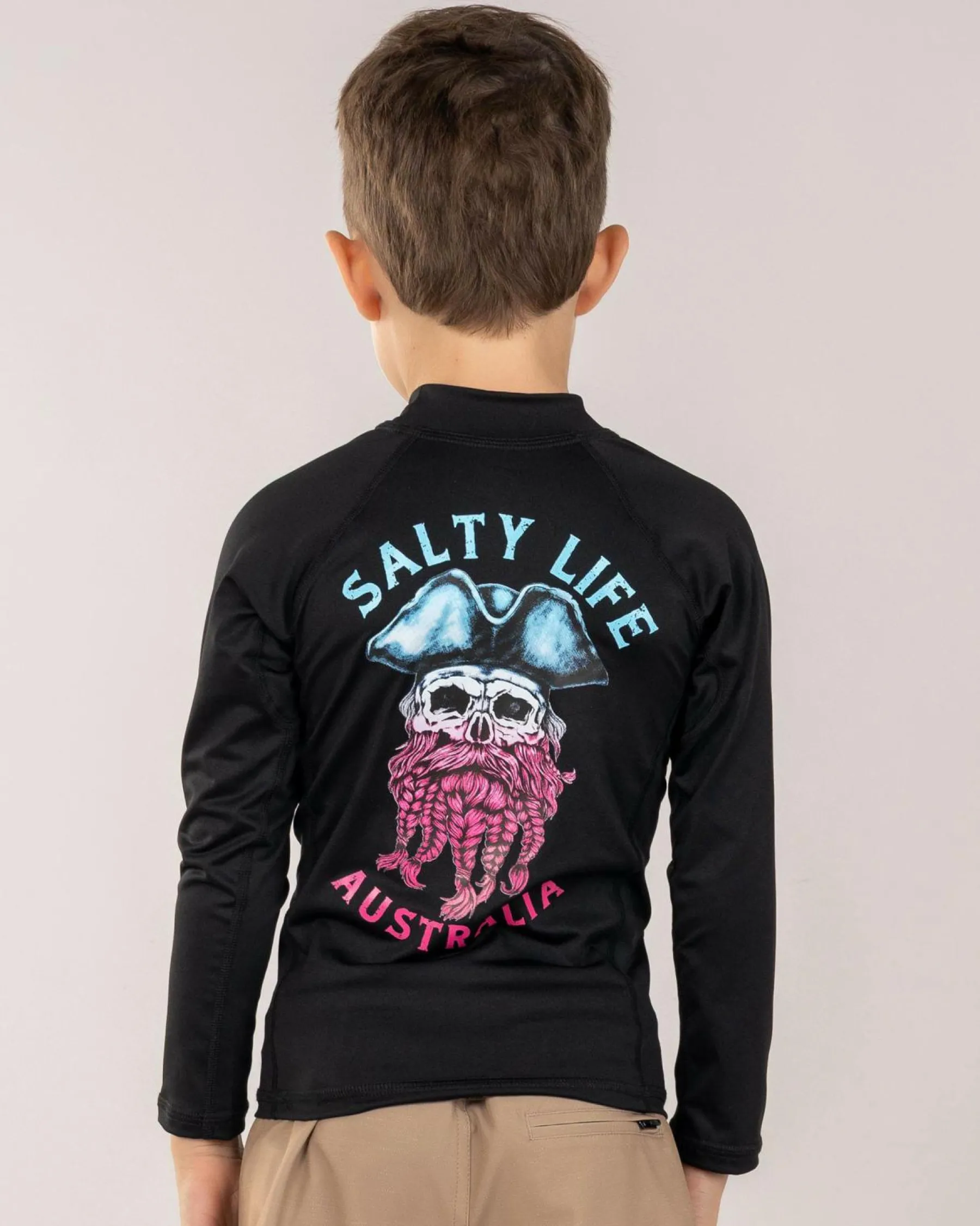 Rashies|Toddlers*Salty Life Toddlers' Sea Wolf Long Sleeve Rash Vest Black