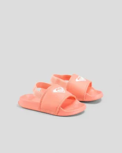 Flip Flops|Toddlers*Roxy Toddlers' Slippy Slides Coral Chic