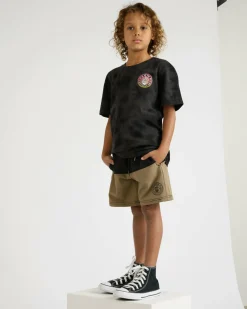 Toddlers|Shorts & Bottoms*Dexter Toddlers' Split Elastic Waist Shorts Black/tan