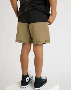 Toddlers|Shorts & Bottoms*Dexter Toddlers' Split Elastic Waist Shorts Black/tan