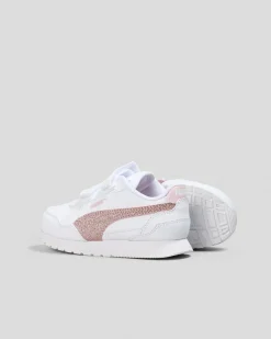 Toddlers|Sneakers*Puma Toddlers' ST Runner V4 SL Glitter V Shoes Puma White/copper Rose/rose Mauve