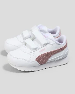 Toddlers|Sneakers*Puma Toddlers' ST Runner V4 SL Glitter V Shoes Puma White/copper Rose/rose Mauve