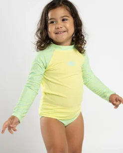 Rash Vests|Toddlers*Rip Curl Toddlers' Sunkiss UPF Long Sleeve Rash Vest Set Lime