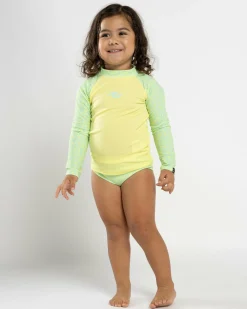 Rash Vests|Toddlers*Rip Curl Toddlers' Sunkiss UPF Long Sleeve Rash Vest Set Lime
