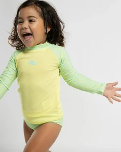 Rash Vests|Toddlers*Rip Curl Toddlers' Sunkiss UPF Long Sleeve Rash Vest Set Lime