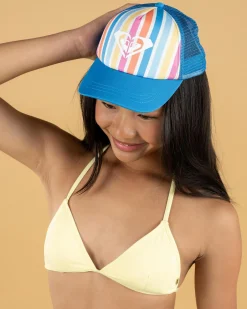 Headwear*Roxy Toddler's Sweet Emotions Trucker Cap Bright White Holy Stripe