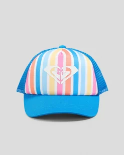 Headwear*Roxy Toddler's Sweet Emotions Trucker Cap Bright White Holy Stripe