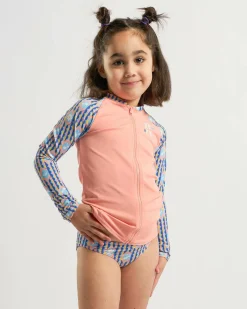 Rash Vests|Toddlers*Roxy Toddlers' Tiles Long Sleeve Rash Vest Set Amparo Blue Tw Tiles