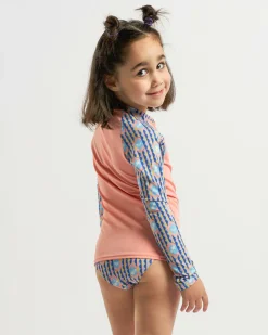 Rash Vests|Toddlers*Roxy Toddlers' Tiles Long Sleeve Rash Vest Set Amparo Blue Tw Tiles