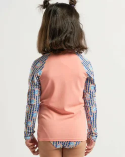Rash Vests|Toddlers*Roxy Toddlers' Tiles Long Sleeve Rash Vest Set Amparo Blue Tw Tiles