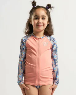 Rash Vests|Toddlers*Roxy Toddlers' Tiles Long Sleeve Rash Vest Set Amparo Blue Tw Tiles