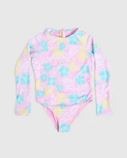 Hot Toddlers' Tropical Square Long Sleeve Surfsuit Kids Surf|Wetsuits & Surfsuits