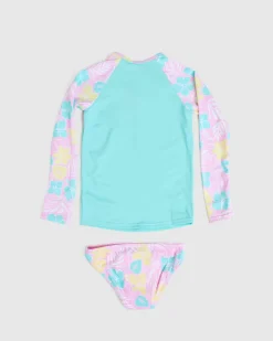 Sale Toddlers' Tropical Square Long Sleeve Rash Vest Set Kids Rash Vests|Toddlers
