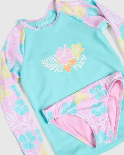 Sale Toddlers' Tropical Square Long Sleeve Rash Vest Set Kids Rash Vests|Toddlers