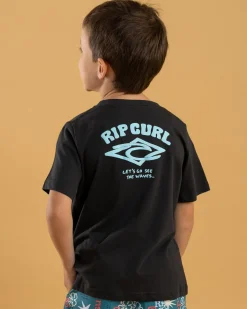 Toddlers|Tops & T-Shirts*Rip Curl Toddlers' Wave Dayz Logo T-Shirt Washed Black