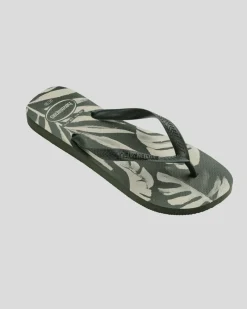 Flip Flops & Sandals*Havaianas Top Aloha Thongs Green Olive/green Olive