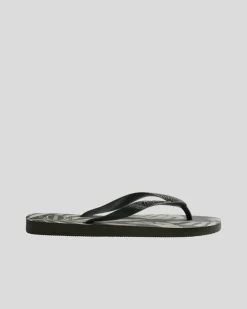 Flip Flops & Sandals*Havaianas Top Aloha Thongs Green Olive/green Olive