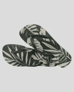 Flip Flops & Sandals*Havaianas Top Aloha Thongs Green Olive/green Olive