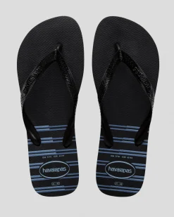 Flip Flops & Sandals*Havaianas Top Basic Thongs Black/black/blue