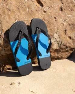 Flip Flops & Sandals*Havaianas Top Block Thongs Black/blue