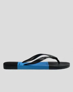 Flip Flops & Sandals*Havaianas Top Block Thongs Black/blue