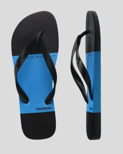 Flip Flops & Sandals*Havaianas Top Block Thongs Black/blue