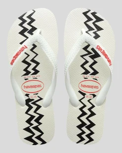 Flip Flops & Sandals*Havaianas Top Electric Thongs White/red