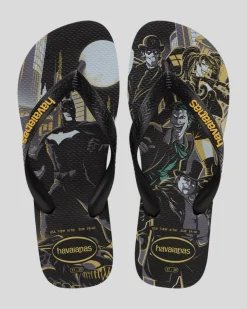 Flip Flops & Sandals*Havaianas Top Herois DC Batman Thongs Black/black/yellow Daffodil