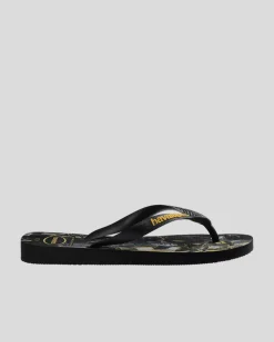 Flip Flops & Sandals*Havaianas Top Herois DC Batman Thongs Black/black/yellow Daffodil