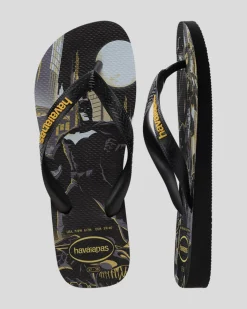 Flip Flops & Sandals*Havaianas Top Herois DC Batman Thongs Black/black/yellow Daffodil