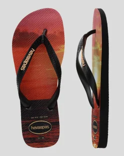 Flip Flops & Sandals*Havaianas Top Hype Thongs Black/black/peach