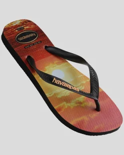 Flip Flops & Sandals*Havaianas Top Hype Thongs Black/black/peach