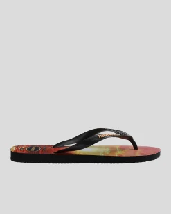 Flip Flops & Sandals*Havaianas Top Hype Thongs Black/black/peach