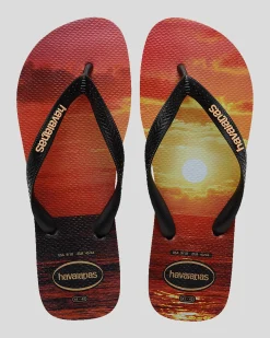 Flip Flops & Sandals*Havaianas Top Hype Thongs Black/black/peach