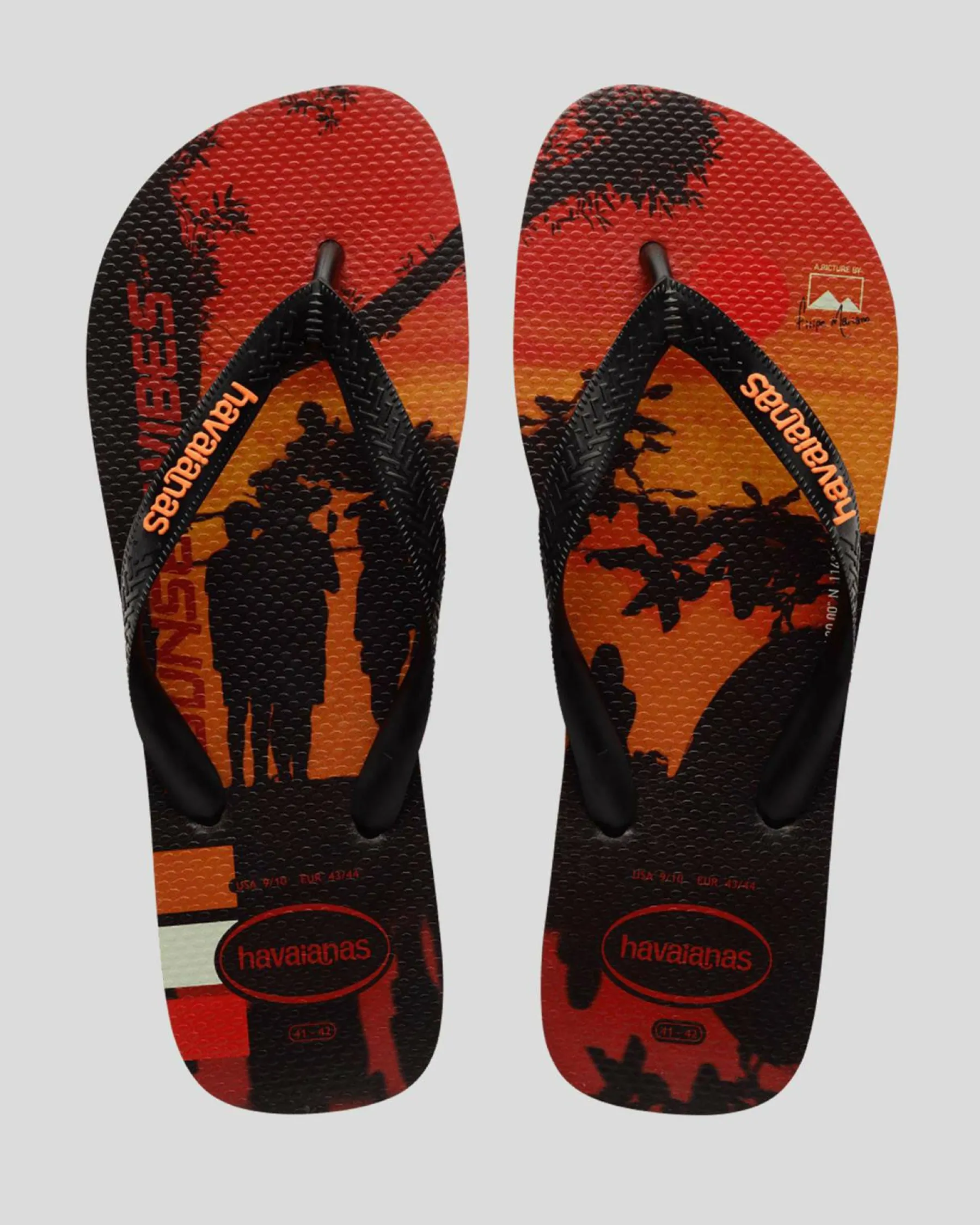 Flip Flops & Sandals*Havaianas Top Hype Thongs Black/orange