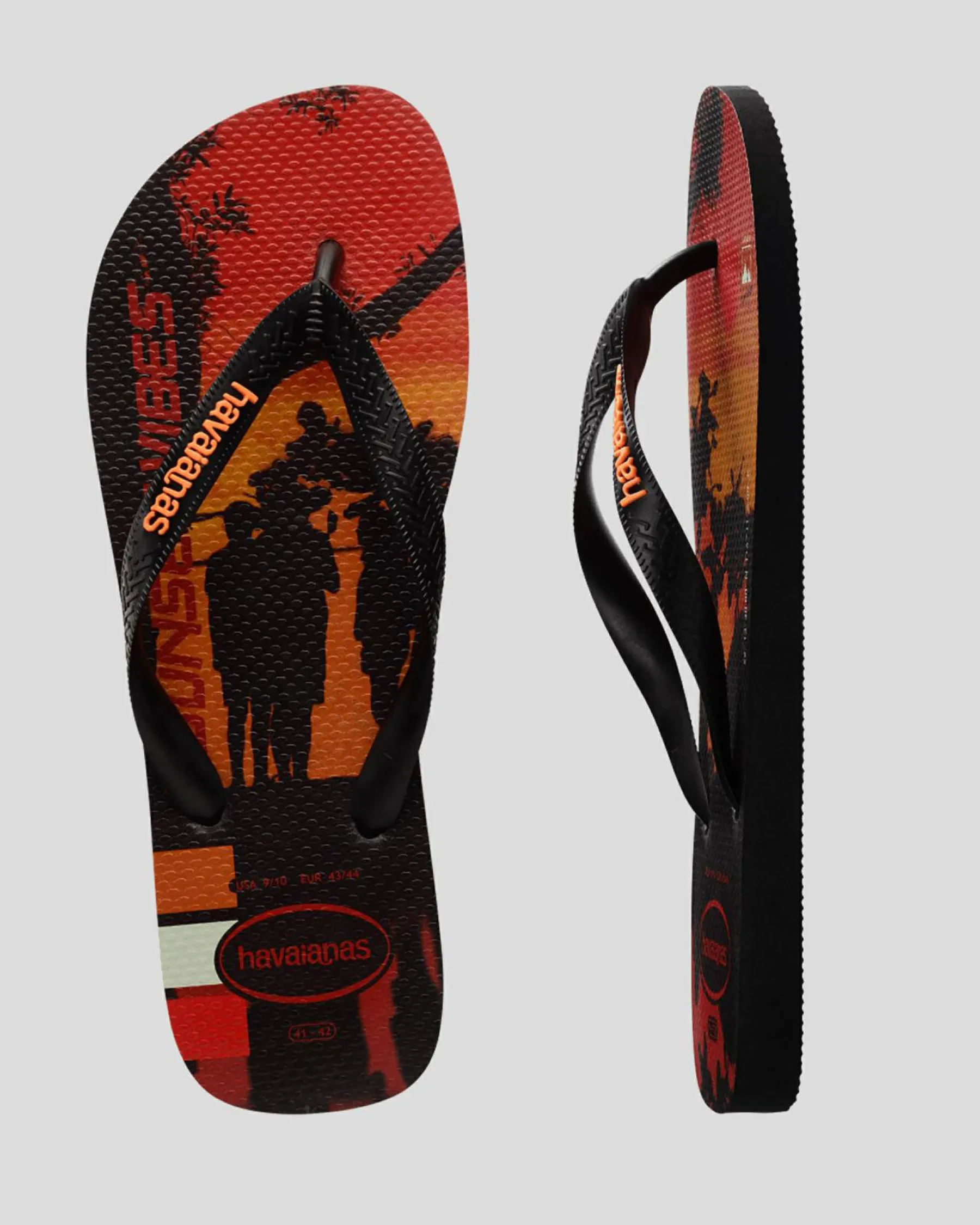 Flip Flops & Sandals*Havaianas Top Hype Thongs Black/orange