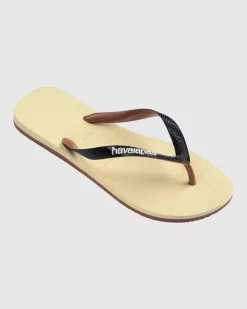 Flip Flops & Sandals*Havaianas Top Tred Thongs Beige/brown/white