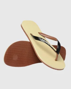 Flip Flops & Sandals*Havaianas Top Tred Thongs Beige/brown/white