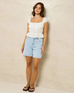 Tops*Thanne Traci Top White