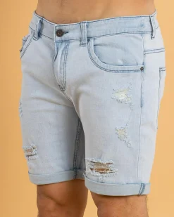 Denim|Shorts & Bottoms*Lucid Trapper Denim Walk Shorts Lt Blue