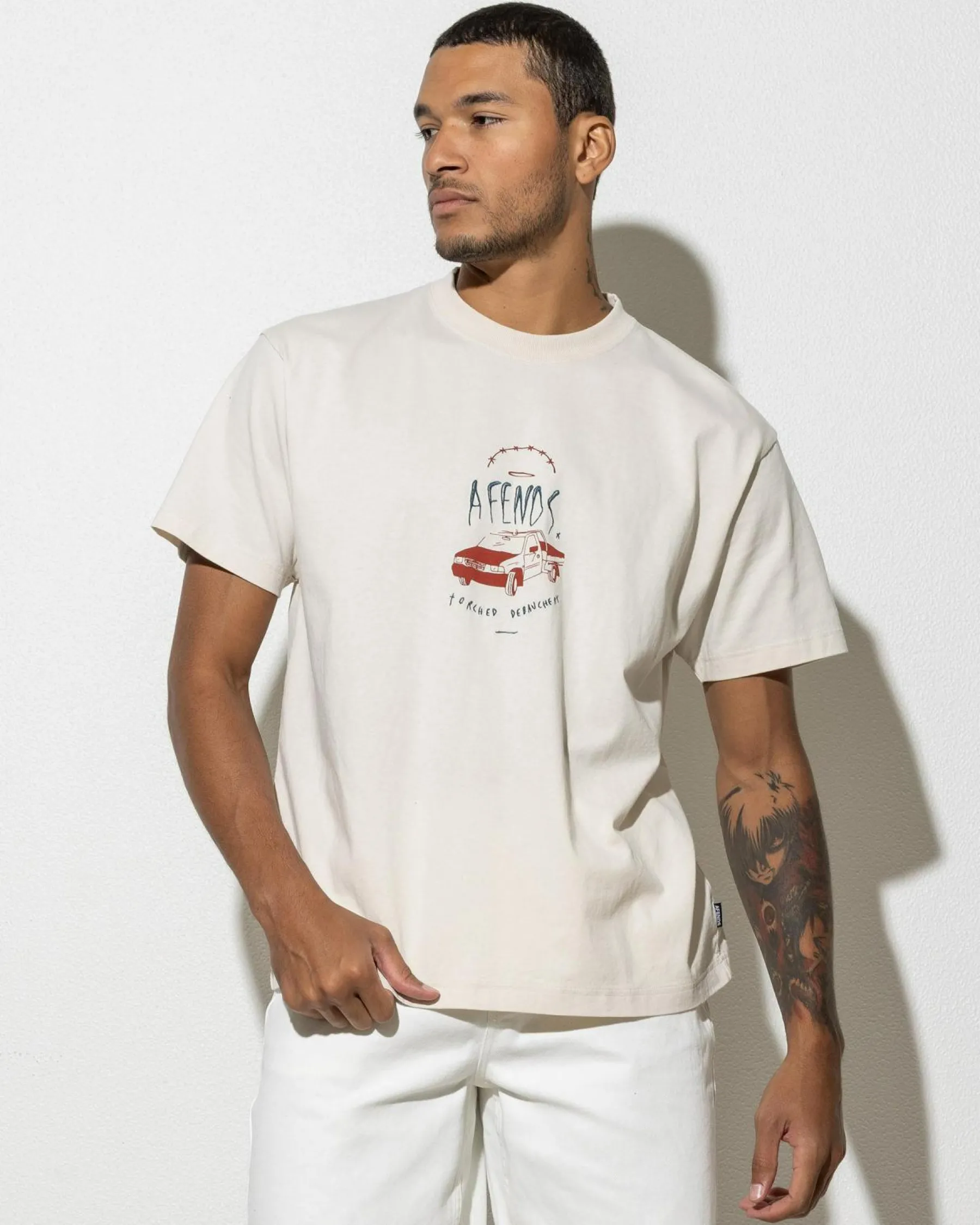 Tops & T-Shirts*Afends Trayback Recycled T-Shirt Moonbeam