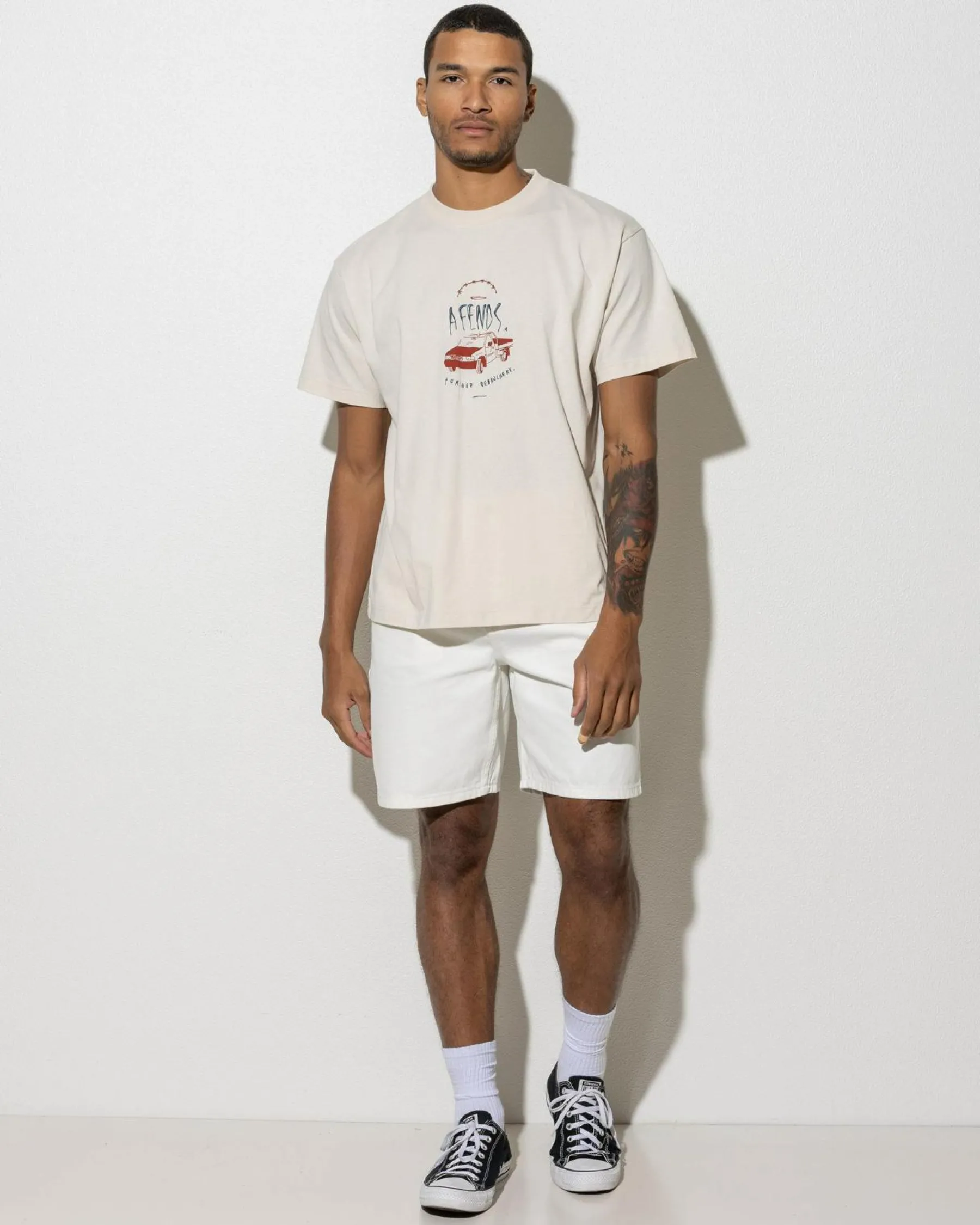 Tops & T-Shirts*Afends Trayback Recycled T-Shirt Moonbeam