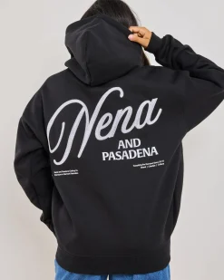 Jumpers & Hoodies*Nena & Pasadena Treaty Box Fit Hoodie Jet Black